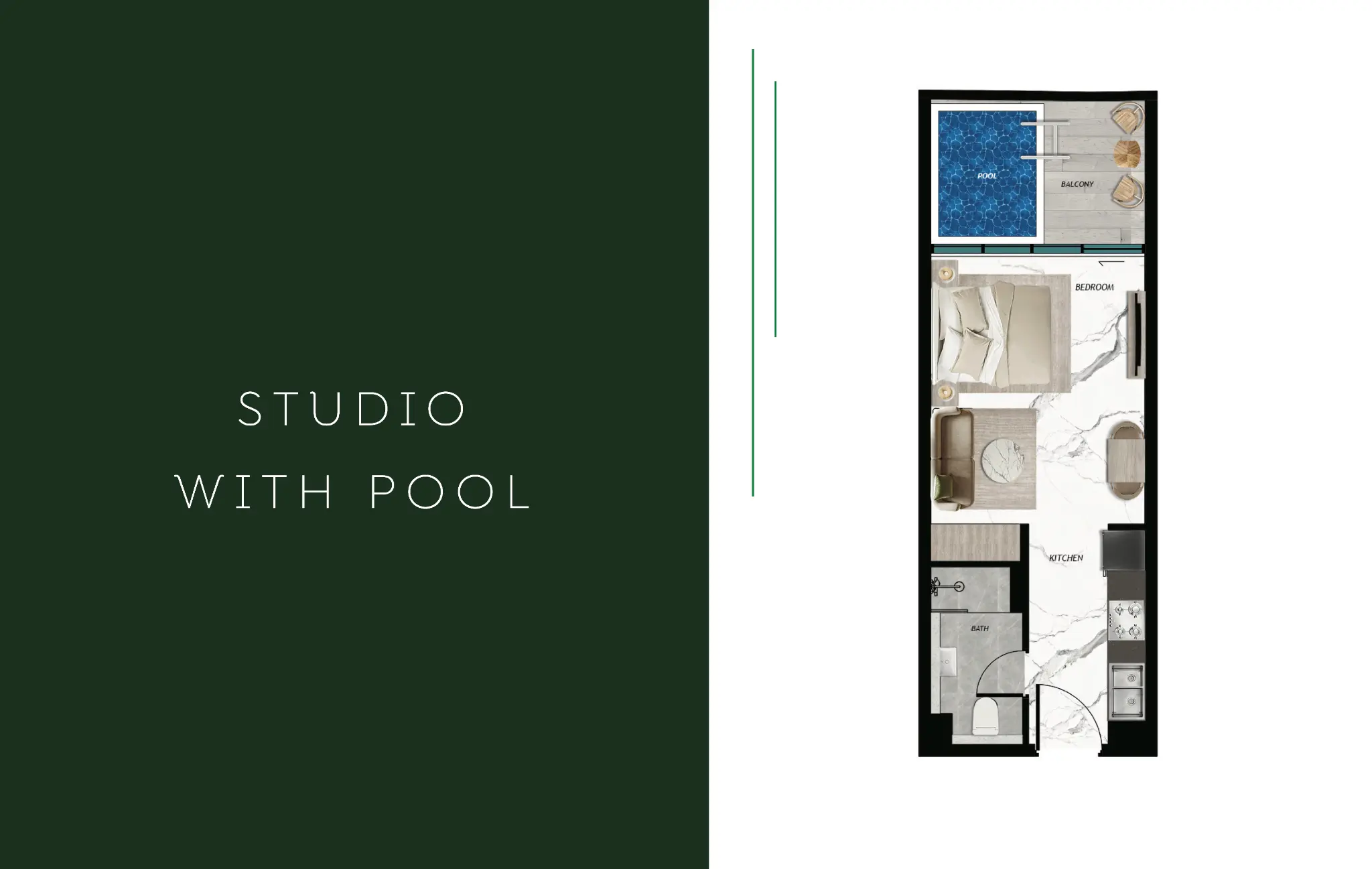 Studio Apartment in SAMANA Barari Views in SAMANA Barari Views, Dubai Land - community amenities showing studio with studio layout, 364 sq ft